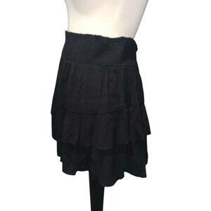 Halara Tiered Smocked Waist Casual Flowy Shorts Sz Large Womens Black